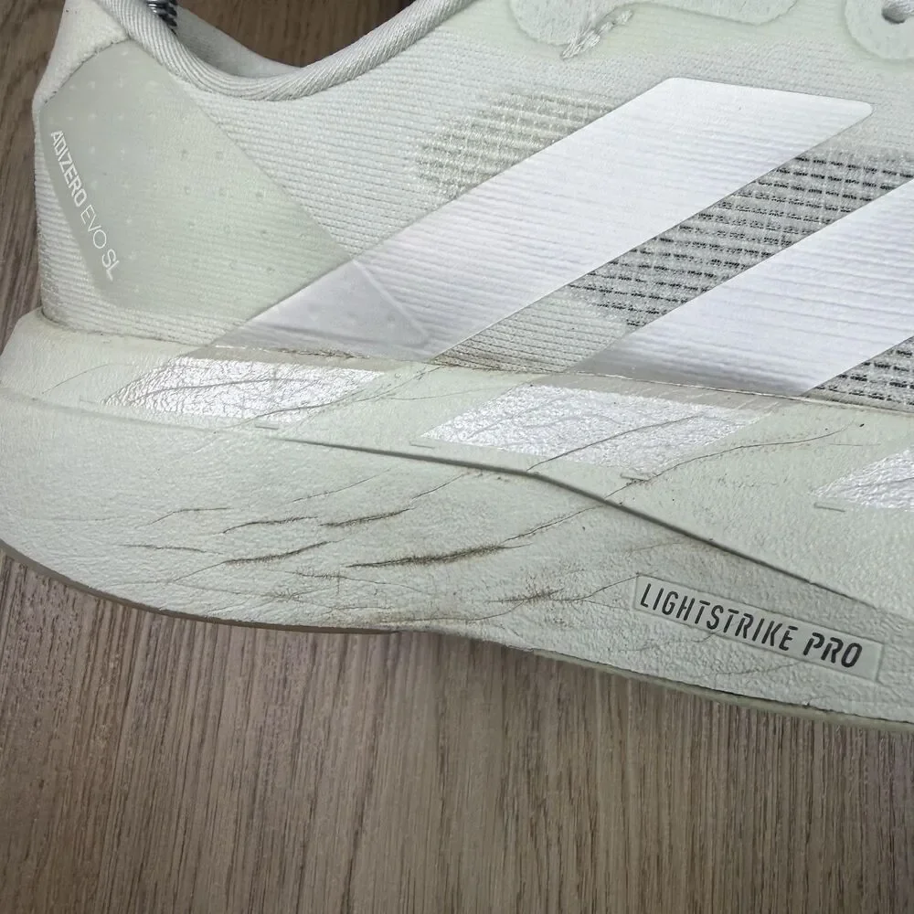 Adidas Adizero Evo SL Shoes Womens Size 7.5 White Running Lightweight Sneakers
